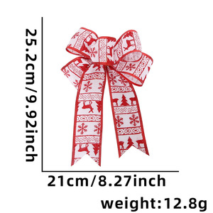 Ensemble de 6 nœuds de Noël en velours rouge pour la décoration de l'arbre de Noël, de la couronne et des cadeaux - Product Image 5