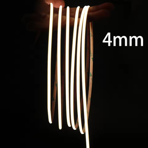 Bande <span class=keywords><strong>LED</strong></span> COB 4mm 5V 12V 24V 480LED Barre lumineuse à <span class=keywords><strong>ruban</strong></span> blanc chaud et froid 6000K <span class=keywords><strong>Ruban</strong></span> à intensité variable <span class=keywords><strong>pour</strong></span> la décoration de la chambre de l'armoire - Product Image 1