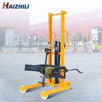 HaizhiLi, portador de tambor de 350kg, elevador de tambor de aceite Manual hidráulico, elevador de carro, camión apilador de tambor inclinable de 1m