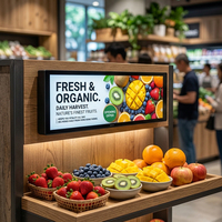 Écran LCD extensible en barre, affichage vidéo ultra-large commercial, bannière numérique pour étagère, signalisation numérique pour supermarché, bande LCD