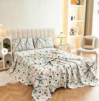 Parure de draps Anono 2026 en tissu jersey imprimé pigmentaire, poids moyen, respirante et résistante à l'abrasion, vente en gros