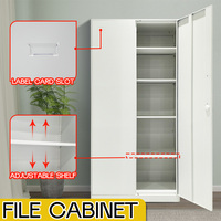 Armoire de classement en acier à 2 portes, meuble de rangement de bureau avec serrure à clé, casier métallique moderne pour fournitures scolaires