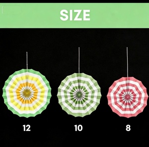DAMAI Paper Fan Wall Hanging <b>Decorations</b> Round Pastel Color For Birthday Party Supplies <b>Spring</b> Flower Theme - Product Image 3
