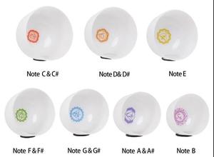 SUCCESS Chakra Set di campane tibetane in cristallo di quarzo bianco smerigliato con <span class=keywords><strong>guarigione</strong></span> del suono <span class=keywords><strong>e</strong></span> Medit - Product Image 4
