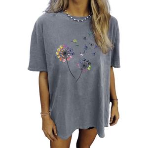 Camisetas de gran tamaño para mujer, Camisetas básicas informales de manga corta de verano, camisetas holgadas - Product Image 1