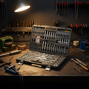 Juego de Machos y Terrajas de 116 Piezas, Métricos y SAE, de Acero al Carbono con Recubrimiento PVD, para Roscas Izquierdas, Herramientas de Corte, Kit de Mecanizado - Product Image 2