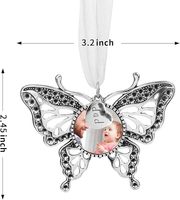 Sublimations-Metall Weihnachts-Gedenkornamente Engelsflügel Personalisierte Ornamente für Geliebte Familienmitglieder Weihnachtsbaum Beileids-Geschenk