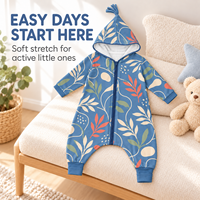 Baby-Schlafsack mit geteiltem Beinbereich, 100 % Baumwolle, Zwei-Wege-Reißverschluss, Unisex, Winter, kuschelig weich, niedliche Babykleidung für Säuglinge und Kleinkinder