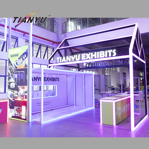Thời trang mới NHÔM VUÔNG công bằng LED quảng cáo Backdrop hiển thị Cube đứng ráp tùy chỉnh Booth <span class=keywords><strong>kiosk</strong></span> cho các sự kiện - Product Image 6