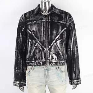 Manufactures custom waxed wax coat denim cotton jeans motorcycle jackets men