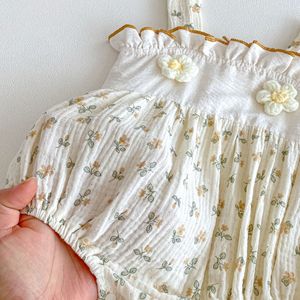 Robe salopette d'été 2026 pour bébés filles, style floral, dos nu, avec sac <span class=keywords><strong>triangulaire</strong></span>, pour les jeux en extérieur, style doux - Product Image 5