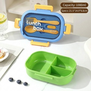 Boîte à lunch isotherme en plastique de qualité alimentaire pour étudiants et employés de bureau, portable avec compartiment alimentaire - Product Image 3