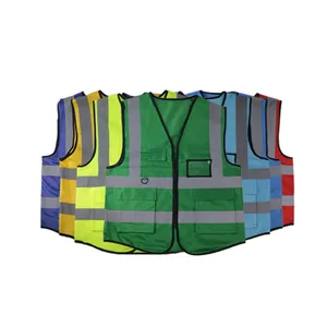 Groothandel Multi-Kleuren Bewaker Uniformen Werk Reflecterende Veiligheidskleding Vest Met Rits En Zakken