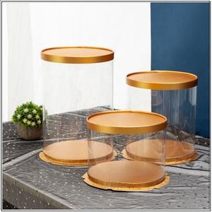 Tall Round 3 Tiers 4 6 8 10 12 14 Inches Transparent Wedding Cake <b>Box</b> for Tier Cakes Bakery - Product Image 6