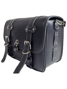 Dayang กระเป๋าข้าง TCV450หนังสีดำพร้อมล็อกภายนอกสำหรับกระเป๋ารถจักรยานยนต์และกระเป๋าอาน - Product Image 3