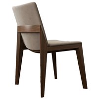 Chaise de salle à manger design de luxe moderne nordique bois massif concis simple avec cuir pour meubles d'hôtel de cuisine à domicile