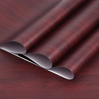Autocollant en stratifié de bois auto-adhésif à haute brillance de conception coréenne pour papier peint de meubles de cuisine en vinyle