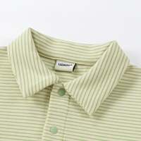 Polo de Manga Larga con Cuello de Polo a Rayas, 95% Algodón Orgánico Suave, 5% Elastano, Ropa de Bebé al por Mayor, CHOCHO SAMA