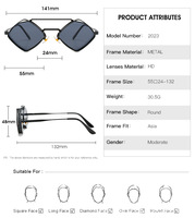 Lunettes de soleil rétro unisexes de créateur, style steampunk, métal creux en forme de losange, miroir blanc, vente en gros, soirée, lunettes de soleil TR90 et TAC P24