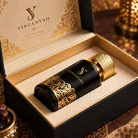 Bakhoor de style moyen-oriental islamique 30ml 50ml 100ml, flacon de parfum de luxe de style arabe avec bouchons décoratifs dorés