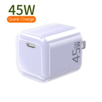 Chargeur 45W à coque cristalline EN 62368, vente en gros d'usine Good-She, prise US Type C pour Samsung et iPhone 17 Pro