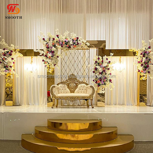 Arco Cuadrado Dorado de Lujo para Bodas, Espejo de Acero Inoxidable, Soporte Metálico para Decoración de Eventos - Product Image 2