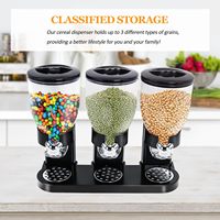 Distributeur d'aliments à double contrôle de grande capacité lavable à la main sans BPA et étanche pour céréales, noix, riz et granola