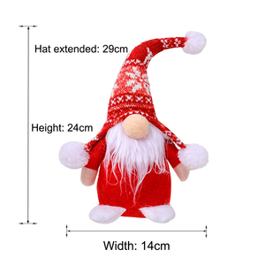 Décoration de Noël en peluche tricotée, motif flocon de neige rouge, gnome sans visage, pour la table, la maison ou les fêtes - Product Image 6
