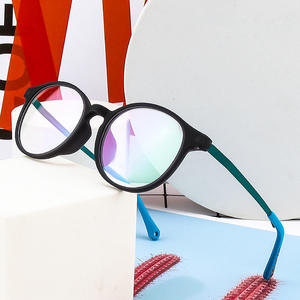 Montures de lunettes en titane et caoutchouc, monture ronde complète, légères, unisexes, verres optiques en résine 8339 - Product Image 4