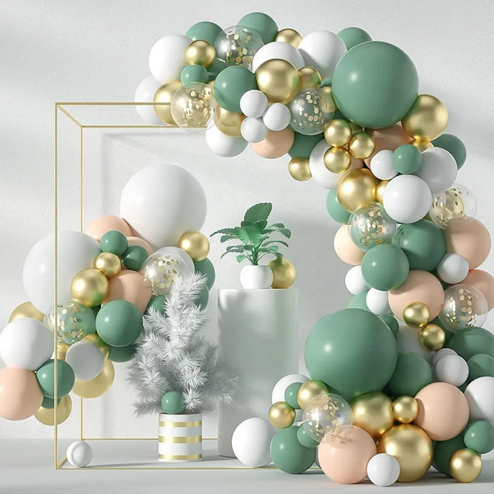 CY sage Green balloon arch kit garland Bean green gold balloon garland kit for wedding decoration party birthday arch balloon