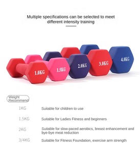 Ensemble d'haltères hexagonales pour femmes de 0,5 à 10 kg, revêtement en caoutchouc, fonte, antidérapant, poignée confortable, poids pour les bras, fitness à domicile - Product Image 4
