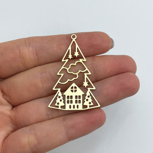 Ornements de Noël personnalisés en acier inoxydable découpés au laser, toutes formes et tailles, décorations suspendues pour sapin de Noël, pendentifs vierges DIY pour cadeaux de fêtes - Product Image 5