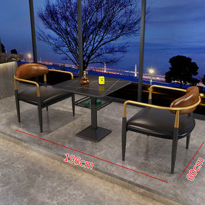 Juego de mesa y silla de restaurante occidental <span class=keywords><strong>Bistro</strong></span> Cafe Card Seat Sofa & Bar Clear Music Dining Bar con barbacoa Material de hierro - Product Image 6