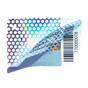 Tùy chỉnh in ấn giả mạo bằng chứng con dấu Sticker <span class=keywords><strong>Holographic</strong></span> Logo an ninh Hologram làm mất hiệu lực nhãn dán cuộn làm xáo trộn rõ ràng Sticker - Product Image 2