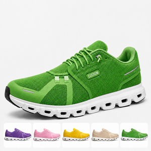 Chaussures de marche respirantes et légères, style printemps, baskets décontractées en maille à lacets, bout rond, semelle intermédiaire en EVA, semelle extérieure en caoutchouc, logo personnalisé - Product Image 3