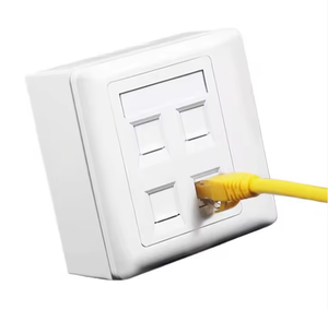 英国型 Cat5e/Cat6 Keystone 插座 白色面板 RJ45 连接器 墙壁插座 电信配件 网络面板 - Product Image 1