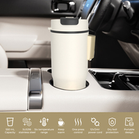 Tasse chauffante portable 12V/24V pour voiture, bouilloire électrique avec 6 niveaux de température et contrôle tactile pour café et thé en voyage