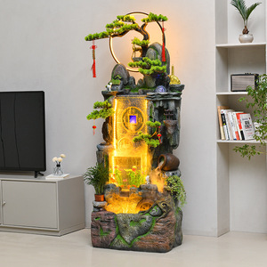 Fuente de agua interior Quanfangyuan con luz LED y diseño de árbol de pino para decoración de sala de estar u oficina, 110-220V - Product Image 5