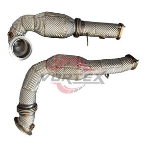 Collecteur d'échappement haute performance en acier inoxydable Vortex avec catalyseur pour BMW Série 7 F02 N54 3.0T 2009-2015 avec bouclier thermique sans voyant d'avertissement (CEL) - Product Image 5