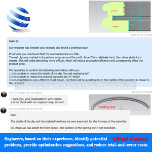 تصنيع منتجات مطاط السيليكون fkm nbr epdm البولي يوريثان مقولب حسب الطلب على شكل قطع غيار سدادة منحنية - Product Image 3