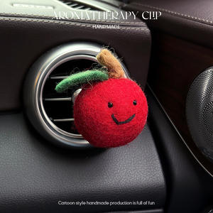 Désodorisant en feutre de laine fait à la main pêche pomme voiture évent Clips aromathérapie Air mignon fruits décoration désodorisants pour cadeau - Product Image 5