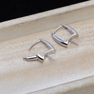 Clous d'oreille en argent S925, épingles d'oreille en coquillage, édition coréenne simple, 10-13 perles, bijoux DIY, accessoires semi-finis 1092 - Product Image 2