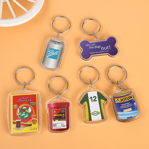 Trong suốt Acrylic Tùy chỉnh hình dạng tự làm hình ảnh hình ảnh khung Keychain đôi bên logo nhựa rõ ràng Keyring cho quà tặng khuyến mãi - Product Image 5