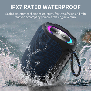 M5 Altavoz portátil de 40W, altavoz inalámbrico de graves profundos estéreo resistente al agua IPX7, luces RGB, TWS, tarjeta TF, USB, AUX - Product Image 6