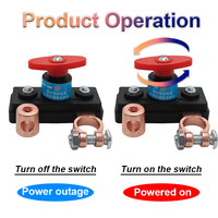 Interruptor de Desconexión de Batería de 12V-24V, Aislador de Batería Marino de Cobre, Interruptor de Corte de Energía Principal para Automóvil, Camión, RV, Barco
