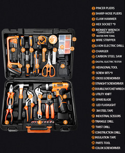 Kit di Attrezzi per Riparazioni Elettriche, Set di Utensili per Manutenzione con Trapano a Impatto Elettrico al Litio e Cassetta degli Attrezzi - Product Image 6