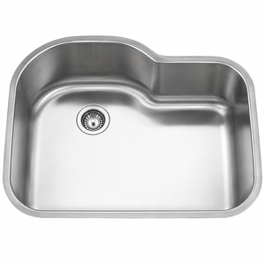 Évier de cuisine sous plan à cuve unique avec rebord arrière intégré, une cuve extra profonde, finition brossée, design unique - Product Image 6