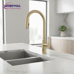 Grifos WaterMark de acero inoxidable extraíble para fregadero de <span class=keywords><strong>cocina</strong></span>, <span class=keywords><strong>grifo</strong></span> mezclador con rociador de hoja, Cartucho de arranque en frío para ahorro de energía - Product Image 4