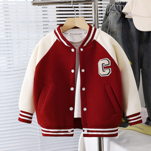 Nouvelle veste de baseball en tissu peigné brodé de qualité supérieure, écologique et décontractée pour garçons et filles, <span class=keywords><strong>manteau</strong></span> printemps et automne - Product Image 4