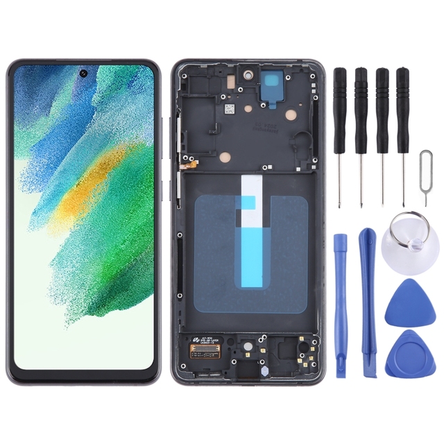 For Samsung S21 FE 5G SM-G990B TFT Material LCD Screen Digitizer Full Assembly With Frame